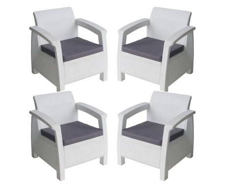 Комплект 4 кресла с възглавници Мебели Богдан BM-17