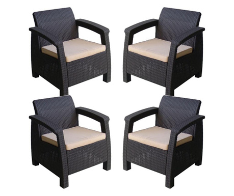 Комплект 4 кресла с възглавници Мебели Богдан BM-18
