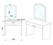 Тоалетка Мебели Богдан Модел 3048, бяла, с огледало