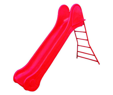 Пързалка с голяма метална стълба-червена
