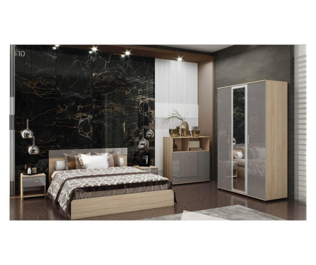 Спален комплект Мебели Богдан, модел BM-Ava, включващ гардероб,...