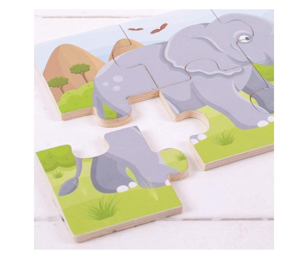 Set 3 puzzle din lemn - Jungla Vesela