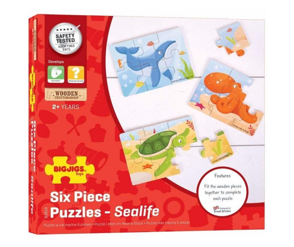 Set 3 puzzle din lemn - Lumea acvatica