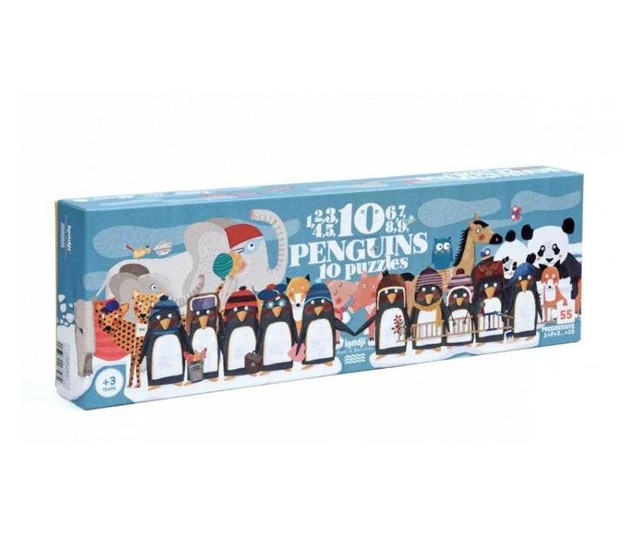 Puzzle progresiv 1,2,3..10 pinguini Londji