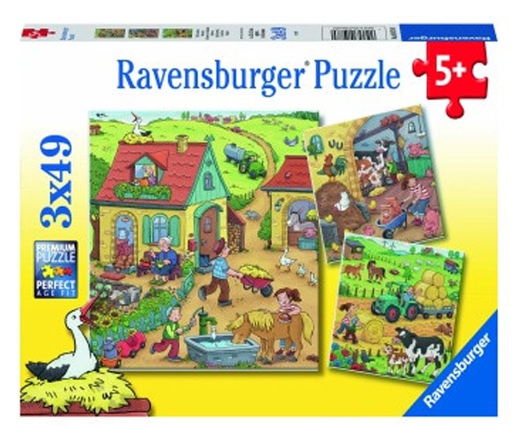 PUZZLE MUNCA LA FERMA, 3x49 PIESE