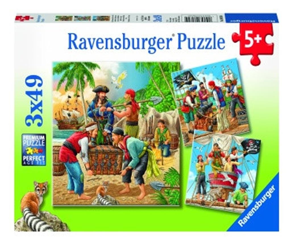 PUZZLE AVENTURILE PIRATILOR, 3x49 PIESE