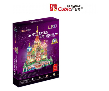 Puzzle 3d led catedrala st. basil 224 piese