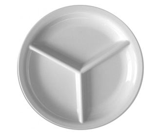 RAKI Farfurie rotunda cu 3 compartimente 24xh2,8cm melamina