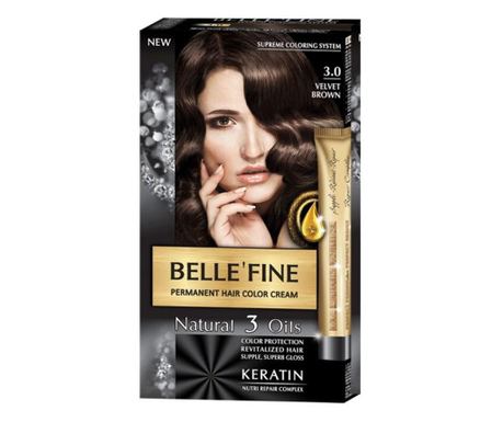 Крем-боя за коса Belle`Fine № 3.0 - кадифено-кафяв