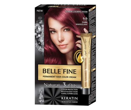Крем-боя за коса Belle`Fine № 6.6 - тъмен махагон