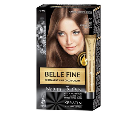 Крем-боя за коса Belle`Fine № 7.77 - светъл шоколадово-кафяв