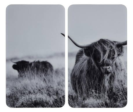 Set 2  ploče za pokrivanje štednjaka Highland Cattle
