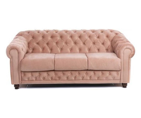 Canapea Chesterfield fixa, culoarea soft pink