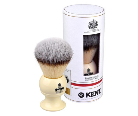 Четка за бръснене KENT Large Synthetic, BK12S, дръжка цвят "слонова кост"