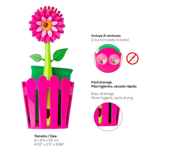 Set 3 accesorii pentru bucatarie Flower Power Pink