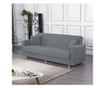 Canapea extensibila ernest,3 locuri,material textil,gri,lada depozitare