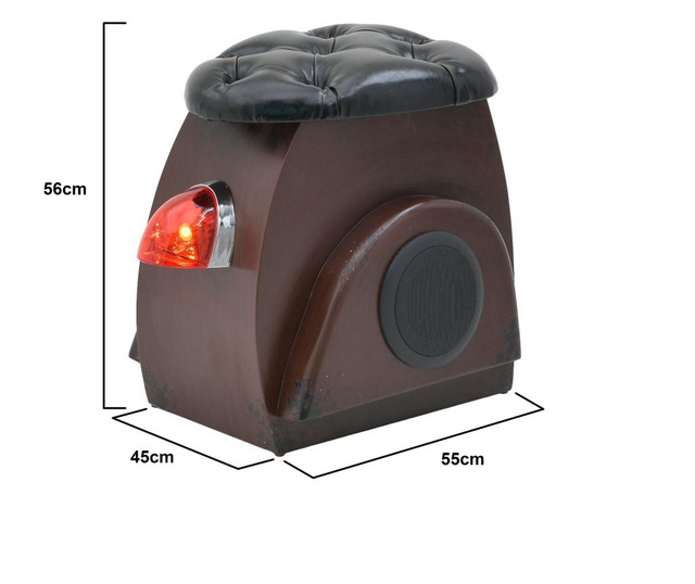 Otomana ze światłem i głośnikami Bluetooth Brown