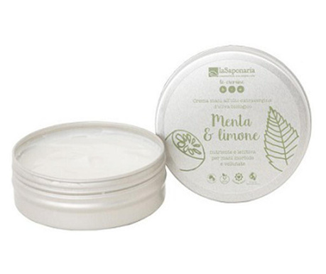 Crema de Maini Organica cu Uleiuri Esentiale de Menta si Lamaie LaSaponaria 60ml 0