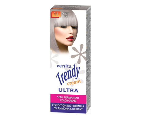 Vopsea de par semipermanenta, Trendy Cream Ultra, Venita, Nr. 11, Silver dust