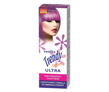 Vopsea de par semipermanenta, Trendy Cream Ultra, Venita, Nr. 32, Intriguing rose