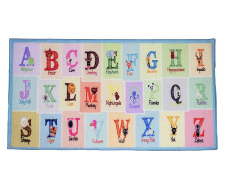 Covor copii SAM Art Kids 10 abecedar Pin Trade Srl, 80x150 cm, Multicolor