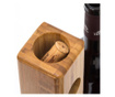 Suport vin Relaxdays pentru 3 sticle, bambus, cu suport pentru tirbuson, 32 x 34 x 12 cm