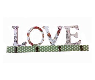 Cuier cu 4 agatatori, Love, 45 cm, 776B-1