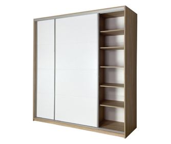 Dulap cu usi culisante, Stejar Urban/ Usi Albe , H240 x L230 cm