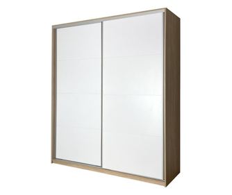 Dulap cu usi culisante, Stejar Urban/ Usi Albe , H200 x L180 cm