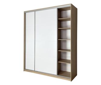 Dulap cu usi culisante, Stejar Urban/ Usi Albe , H240 x L150 cm