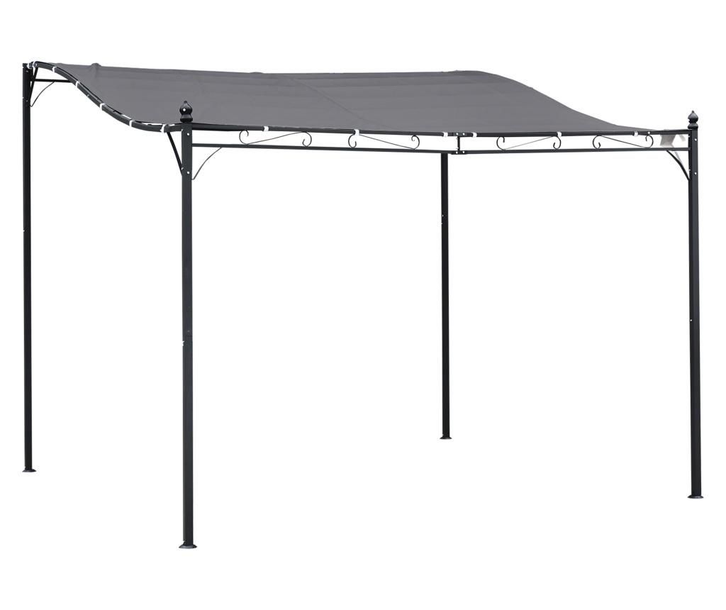 Outsunny 3x3m Garden or Patio Gazebo with Curtain, Grey