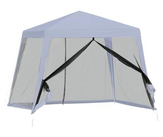 Outsunny 3x3m Kerti Pavilon Poliészterrel és Fém Szúnyoghálóval