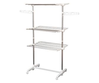 HomCom Suport de Uscat Premium 3 Etaje Reglabil - Uscator de Rufe de Lux din Inox Homcom, HOMCOM, 81x28x10 cm