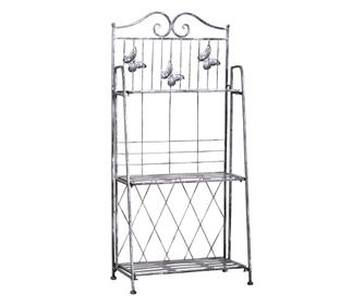 Outsunny 3 szintes fém növénytartó állvány, szürke, 44 x 25 x 96 cm