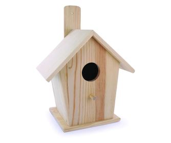 Casuta mare pentru pasarele 23 cm x 16 cm x 12 cm - lemn natur