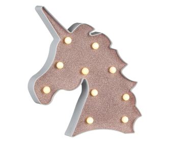 Forma unicorna decorativa iluminata cu 10 LED-uri, Lioness, 25 x 3 x 25 cm