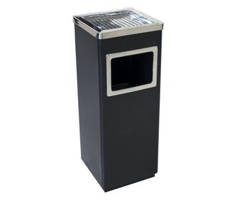 RAKI ICIKALA Cos gunoi cu scrumiera de exterior 24x24xh62cm pentru hotel, negru