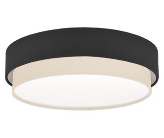 Plafon modern cu două abajururi textile 59cmx55cmx15cm