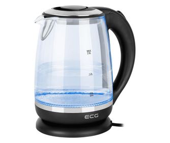 Cana electrica fierbator din sticla ECG RK 2080 Glass, 2 L, 2200 W, lumina albastra de fundal