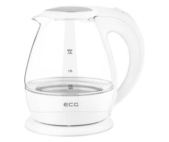 Cana electrica fierbator din sticla ECG RK 1520 , 2200 W, 1.5 L, lumina albastra de fundal