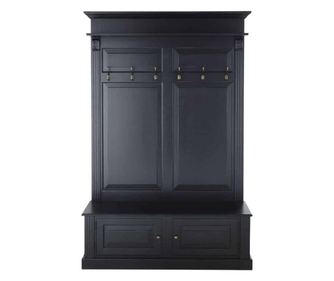 Garderoba, Lemn Masiv, 140x41x210cm, Gri Antracit