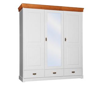 Dulap Florence, Lemn Masiv, 193x62x218cm, Alb-Natur