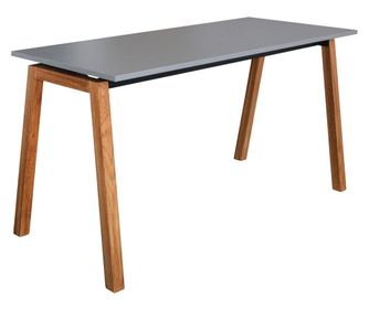 Birou Cipriano, Lemn Masiv Stejar, Blat Gri, 135x60x74cm