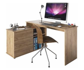 Birou PC universal de colt, stejar artisan,Bortis Impex
