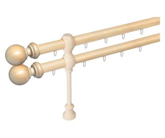 galerie lemn 28 mm BERGAMO SUPER cu canal, dubla, natur, 200 cm, 25 cm consola perfecta pentru radiatoare si scurtare individual