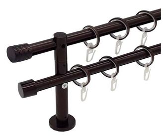 galerie metal 16 mm  GRECIA  dubla, ciocolata, 160 cm, capete THESSALONIKI