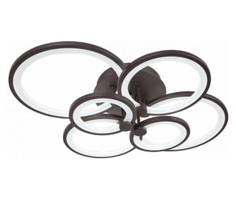 Lustra LED Circle Design, SLC, Dreptunghiulara 6 Coffee cu Telecomanda, lumina calda/ rece