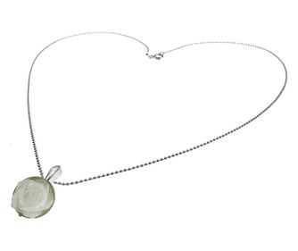 Lantisor argint cu pandantiv mic trandafir sidef 10 MM