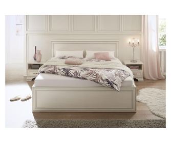 Set pat venetia,192x207x105 (180x200) cm,2 noptiere incluse 49x37x48 cm,alb patinat,mdf/pal