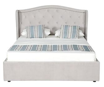 Pat tapitat textil cu somiera rabatabila si tablie inclusa charm,160x200x130 (160x200) cm,spatiu depozitare,culoare gri